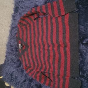 Boys large v neck sweater express red and black long sleeve.